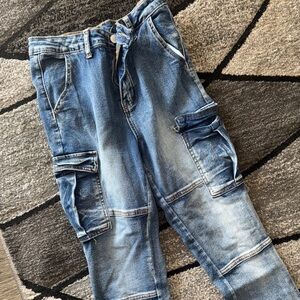Girl Blue Cargo Jeans
